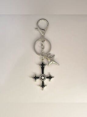 Cross Star Keychain Charm for Men Women Car Keychain Key Ring Bag Charm